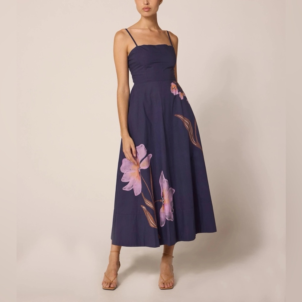 Cleobella Riley Ankle Dress in Moresco Navy Print
